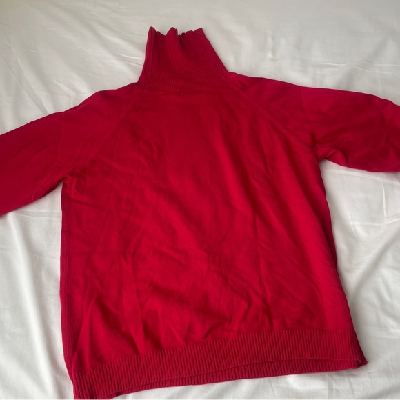 Vintage red knit turtleneck sweater - Picture 2 of 4